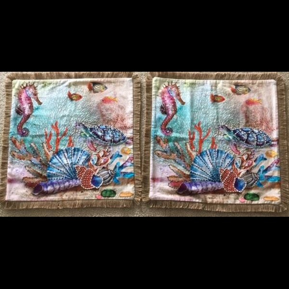 Pair of Sea/beach Throw Pillows-NWT